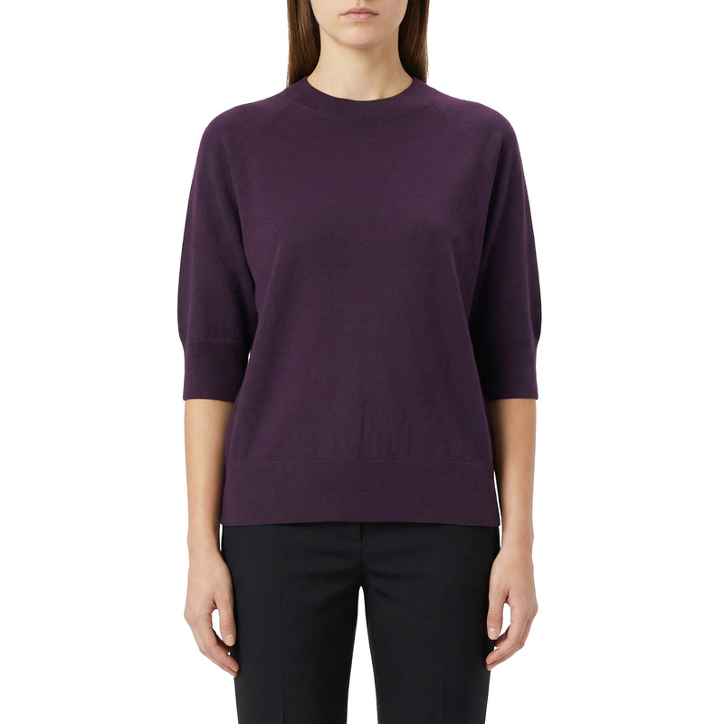 Dries van Noten Kurzarmpullover Tuan aus Merinowolle Damen
