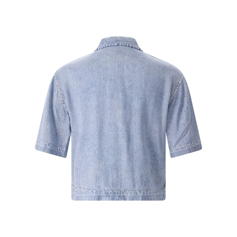 Rag&Bone Kurzarm-Bluse in Denim Optik Damen