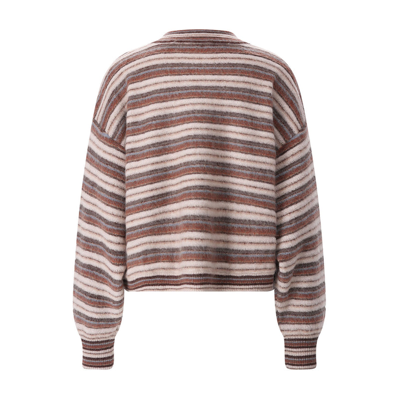 Strickjacke aus Leinen-Mix L / Braun