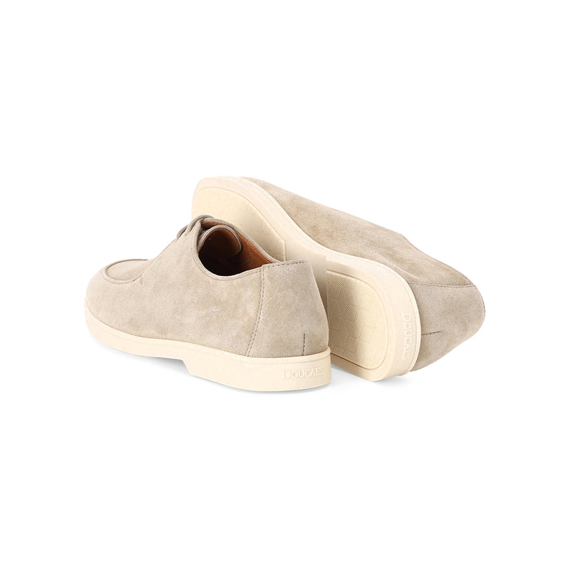 Schnürschuhe aus Veloursleder 46 / Beige