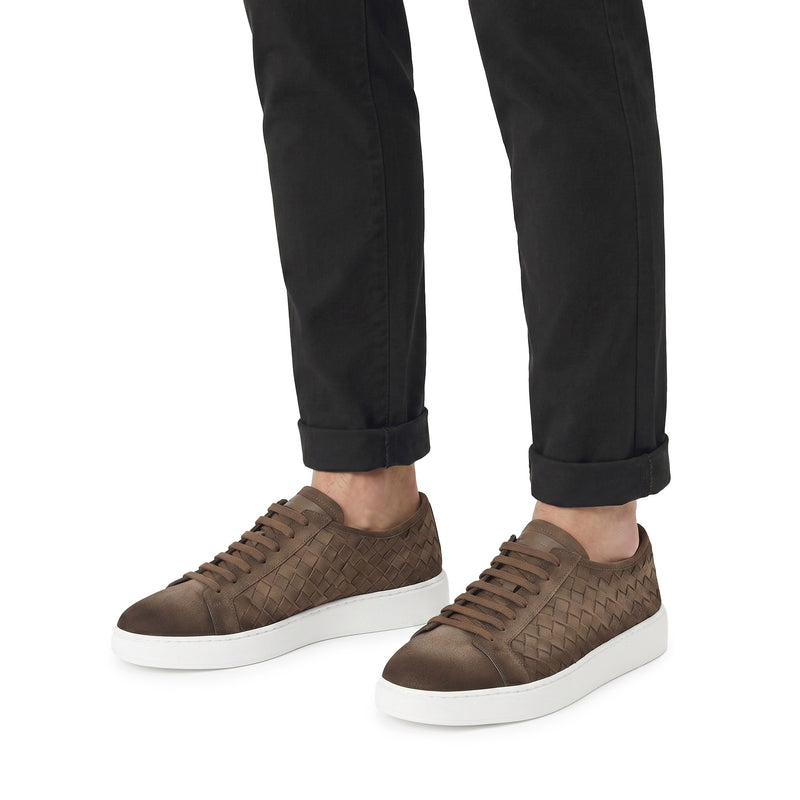 Santoni Sneakers aus geflochtenem Leder Herren