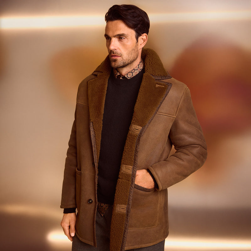 Lederjacke mit Pelz