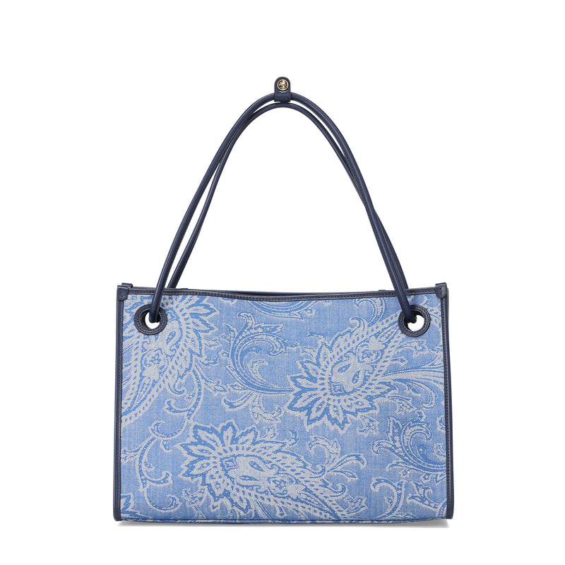 Shopper Eyes mit Jacquardmuster One Size / Blau