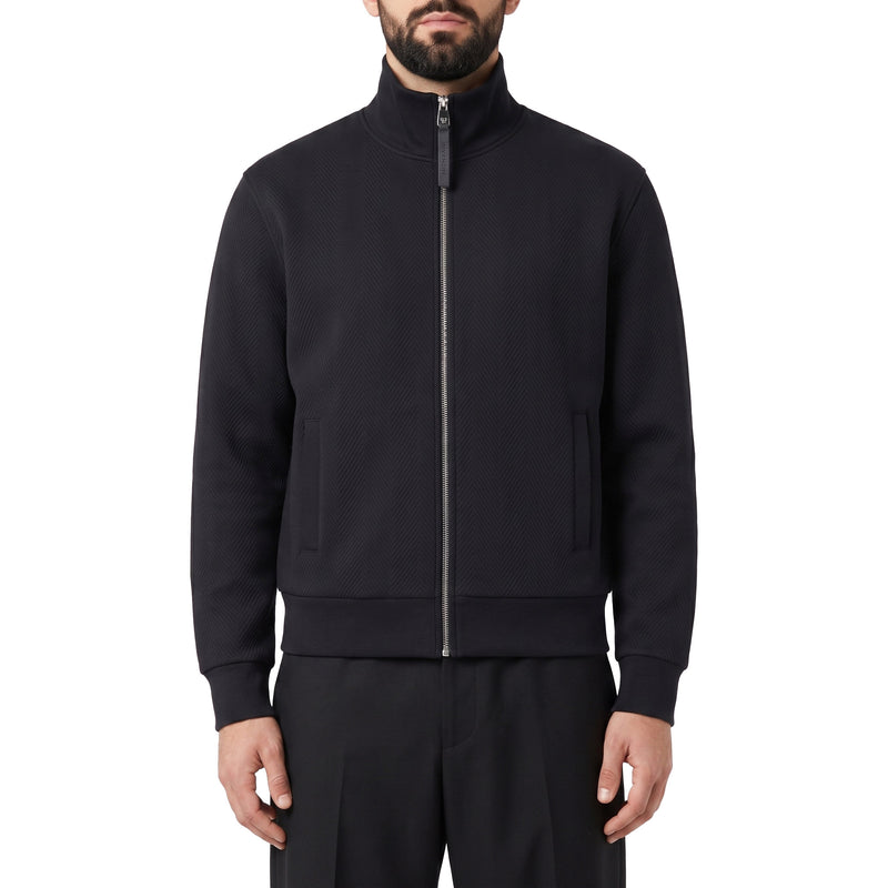 Sweatjacke mit Fischgrätenmuster