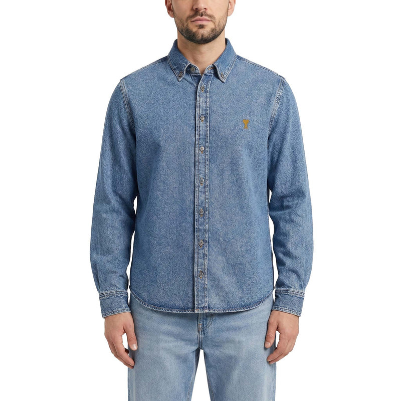 ami Paris Jeanshemd mit Logo Herren