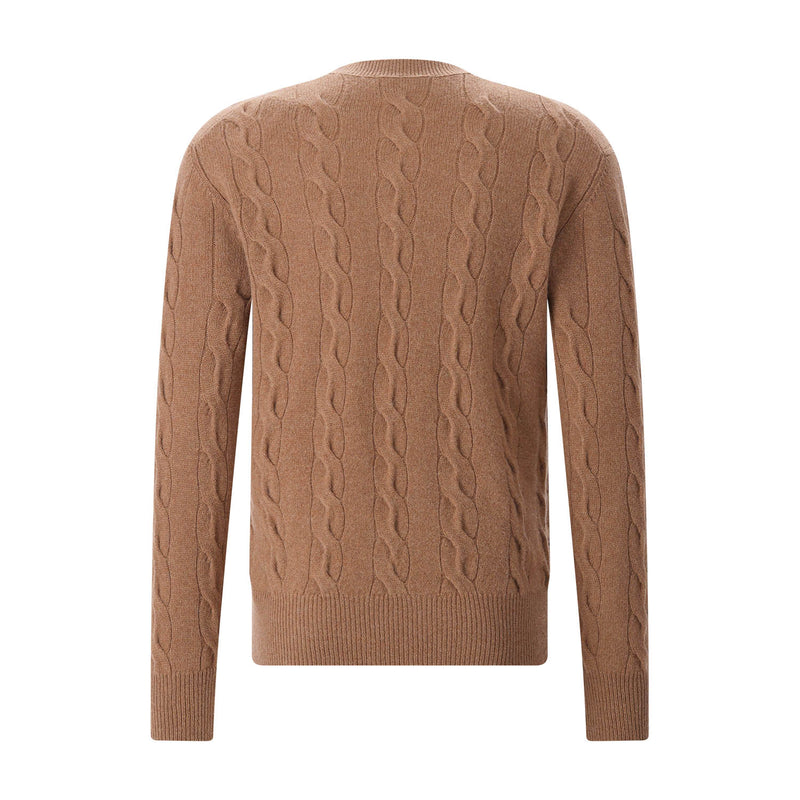 ami Paris Zopfstrick-Pullover aus Merinowolle Herren