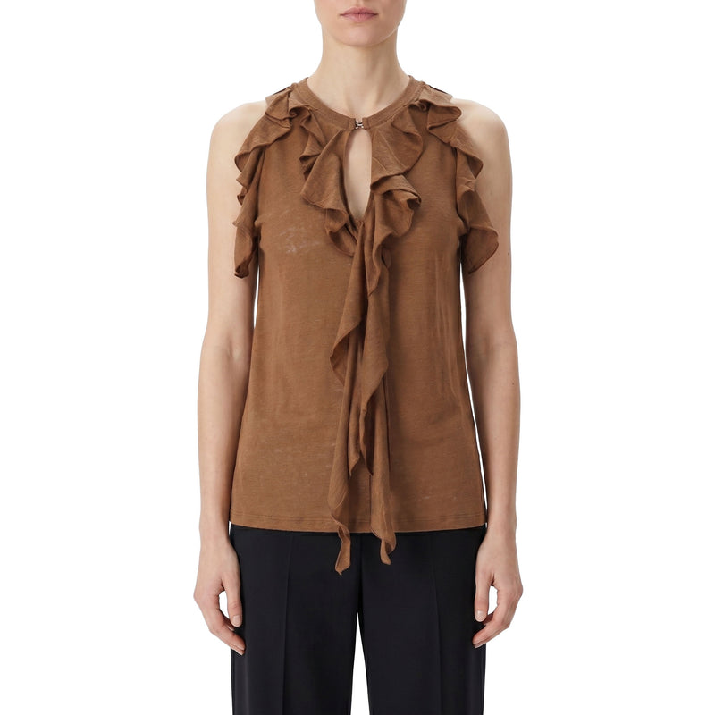 Luisa Cerano Neckholder Top aus Leinen Damen