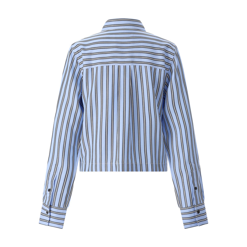 Gestreifte Hemdbluse L / Blau