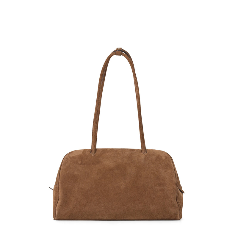 Schultertasche Amara aus Veloursleder One Size / Braun