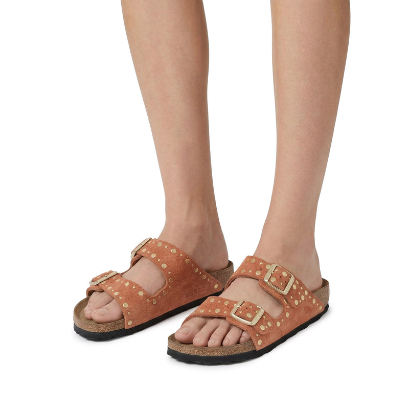 Birkenstock Sandale Arizona Rivet Border aus Veloursleder Damen