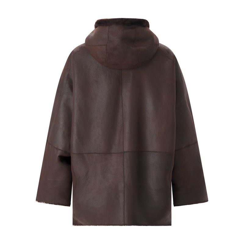 Wendejacke Greta aus Leder 42 / Dunkelbraun