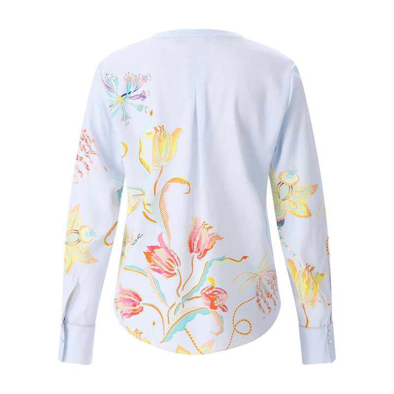 Bluse aus Seide 46 / Hellblau