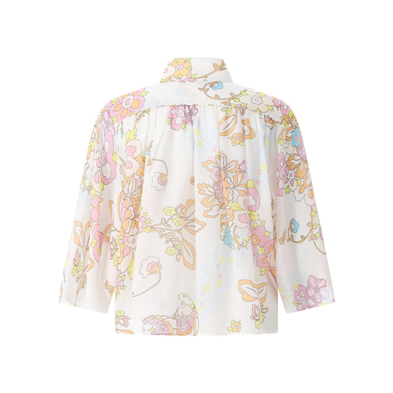 Bluse aus Seide 44 / Weiß
