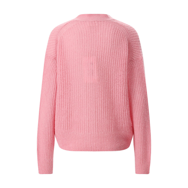 Strickjacke aus Alpaka-Woll-Mix L / Pink
