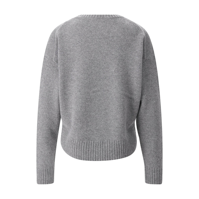 Strcikpullover aus Woll-Mix L / Grau