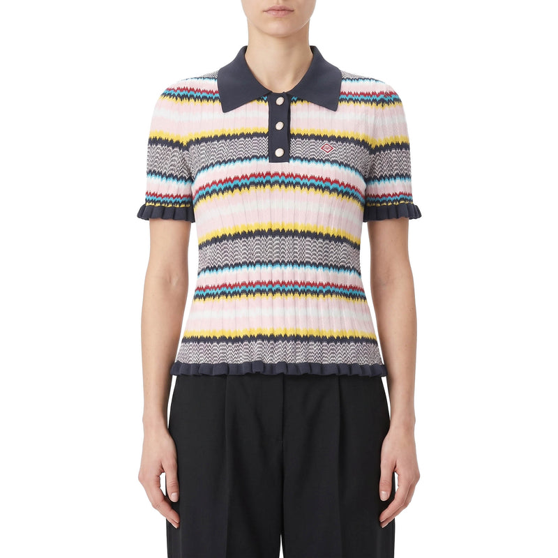 Casablanca Geripptes Poloshirt Damen