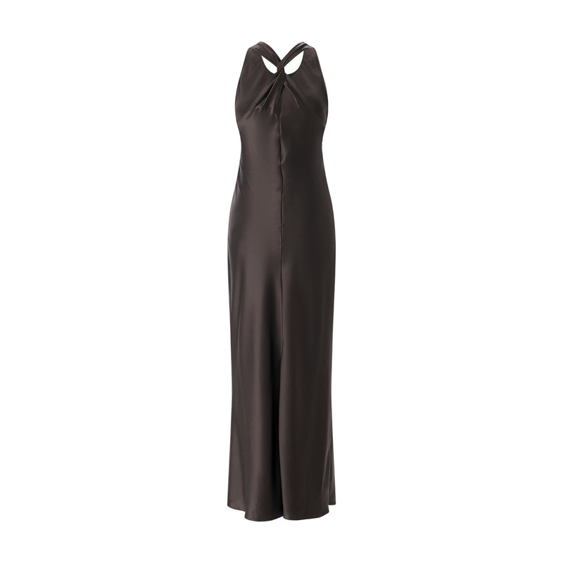 Almada Midikleid Zila aus Satin Damen
