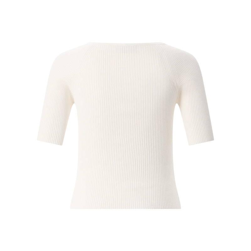 Geripptes T-Shirt Dtenent XL / Creme