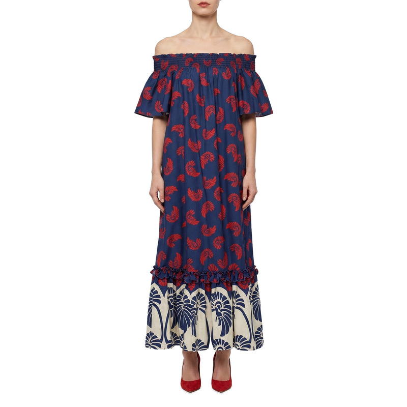 La Double J Off-Shoulder Kleid aus Baumwolle Damen