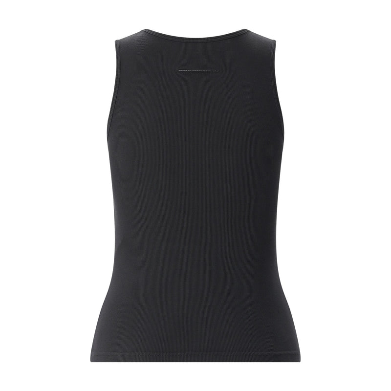 MM6 Maison Margiela Geripptes Top mit Logo Damen