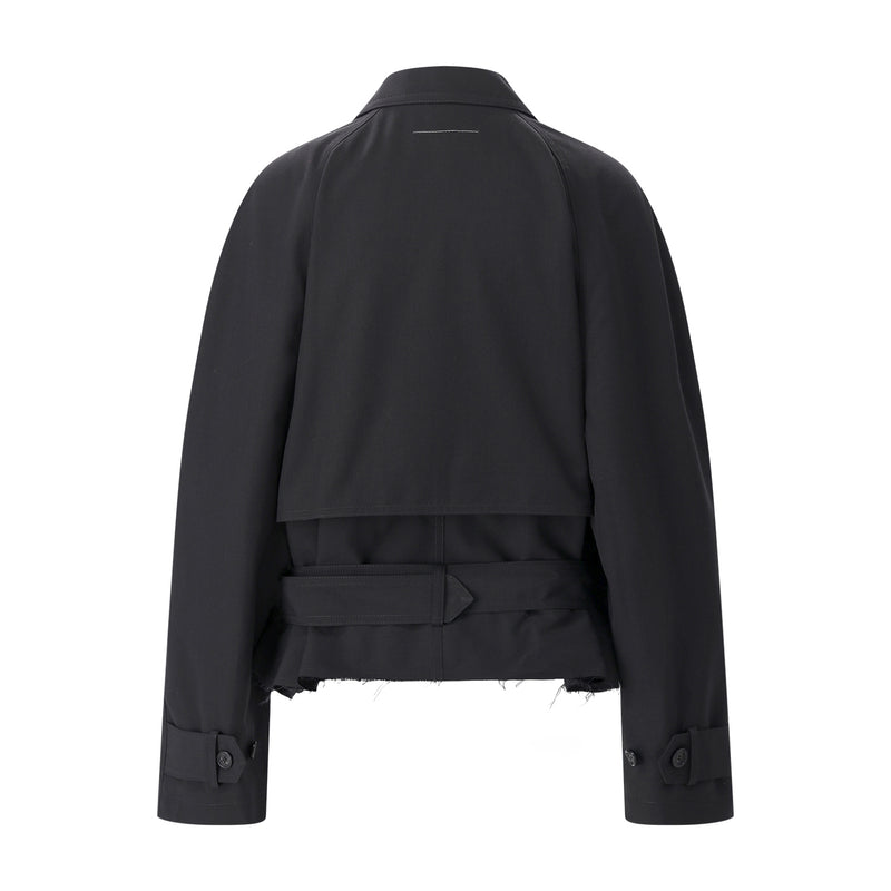Kurzer Trenchcoat 42 / Schwarz