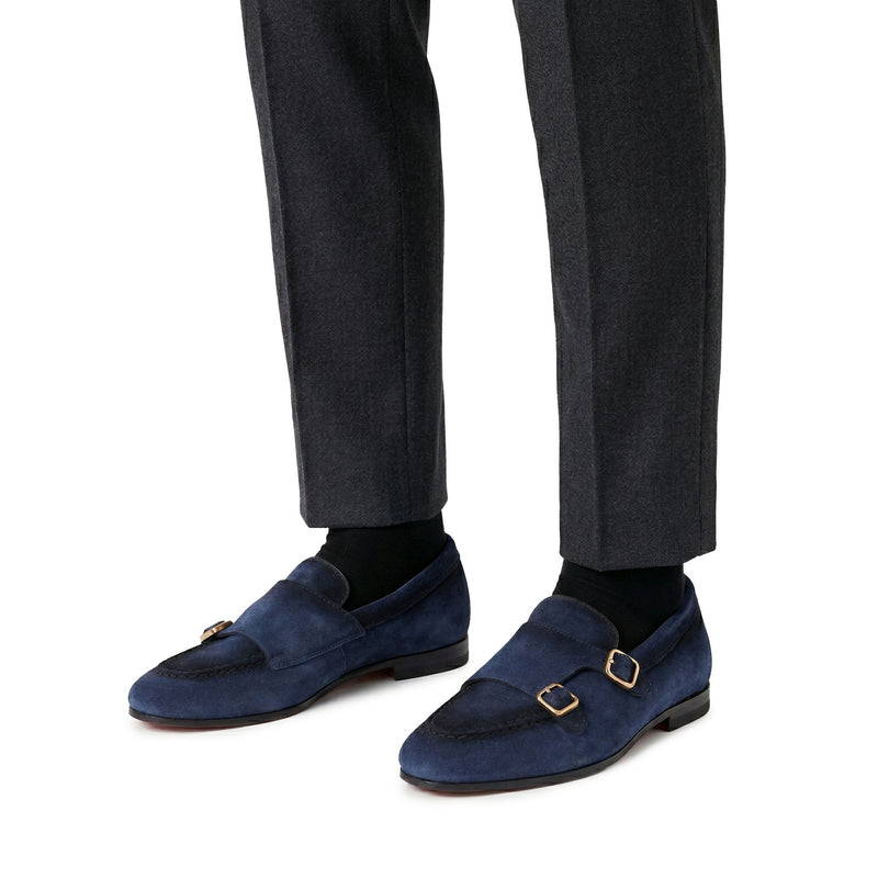 Doppel-Monks aus Veloursleder