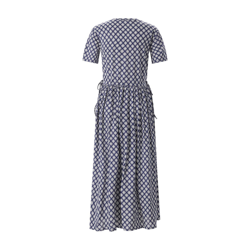 Maxikleid mit Muster XL / Dunkelblau