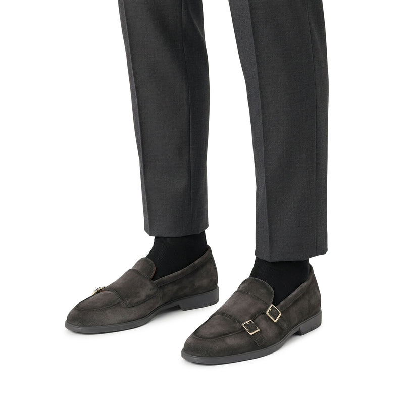 Doppel-Monkstraps aus Veloursleder