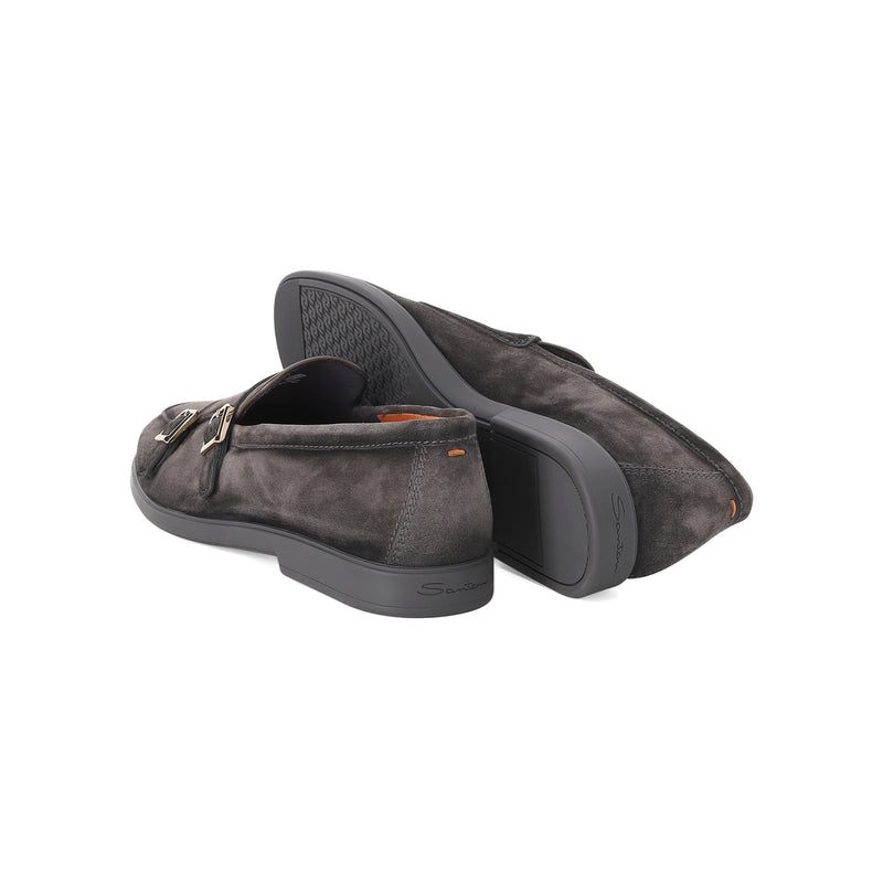 Santoni Doppel-Monkstraps aus Veloursleder Herren