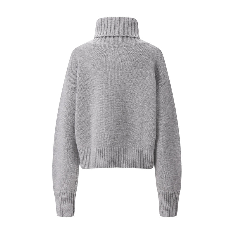Pullover Nr. 434 Crop Xtra aus Kaschmir One Size / Grau