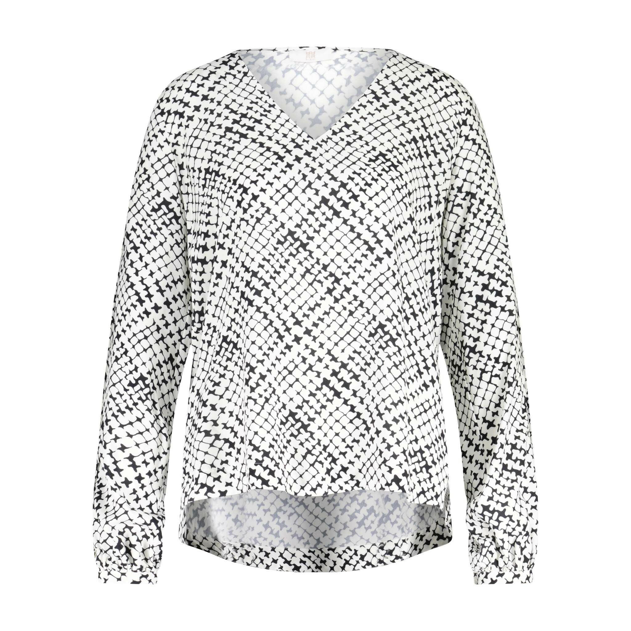 Viskose-Bluse mit abstraktem Muster