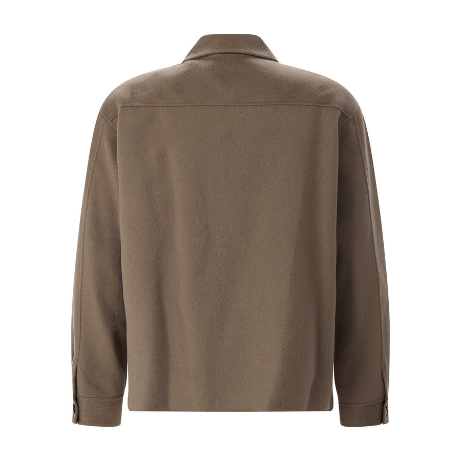 Overshirt aus Wolle XL / Graugrün
