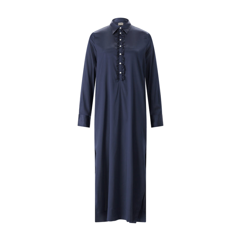 Midikleid Nell aus Seide L / Dunkelblau