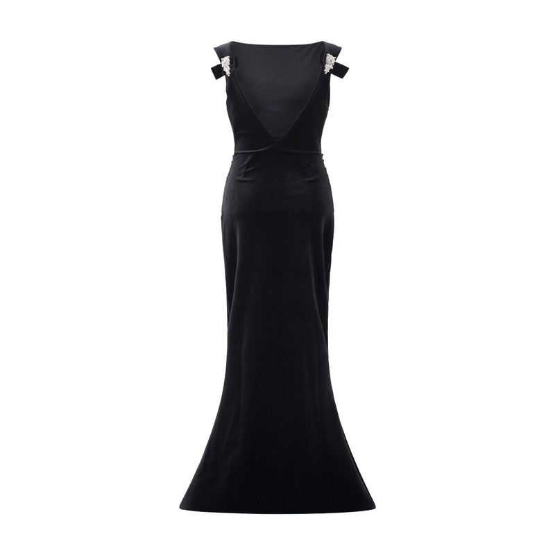 Chiara Boni Langes Samtabendkleid Nima Damen