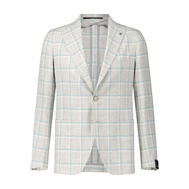 Tagliatore Kariertes Sakko aus Leinen-Mix Herren