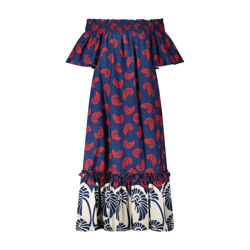 La Double J Off-Shoulder Kleid aus Baumwolle Damen