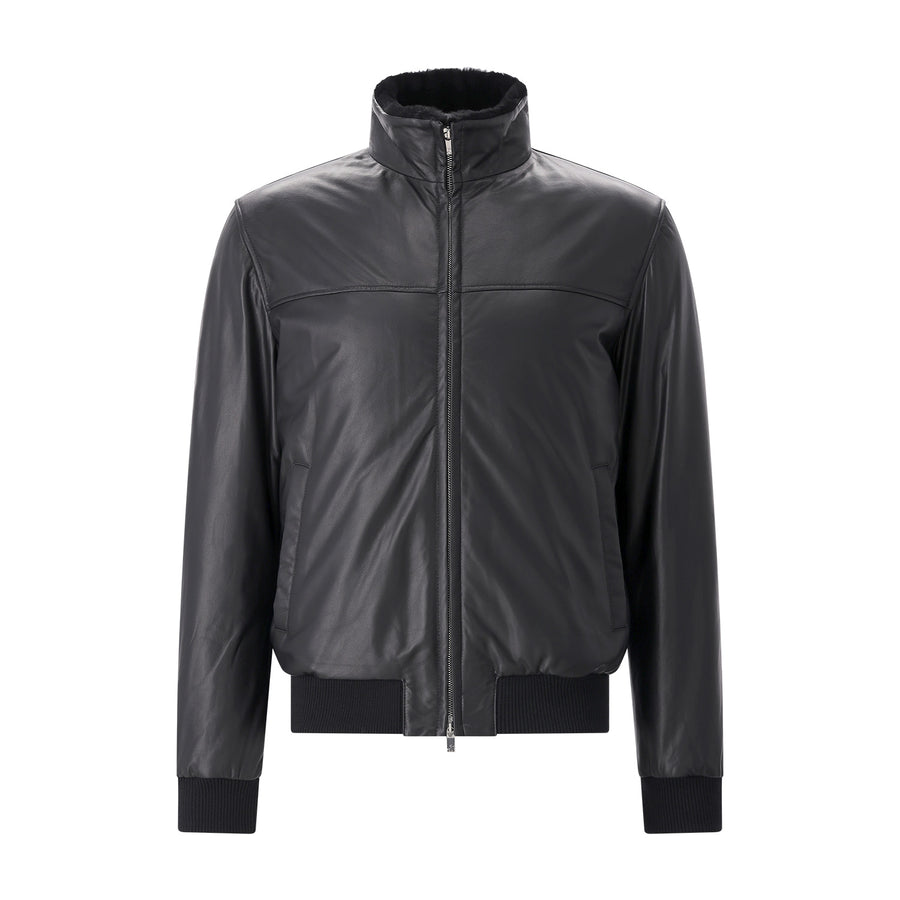 Tombolini Lederjacke mit Fellkragen Herren