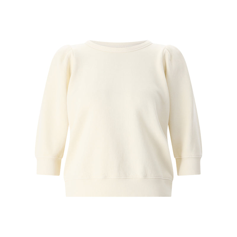 Kurzarm-Pullover aus Baumwollmix L / Creme