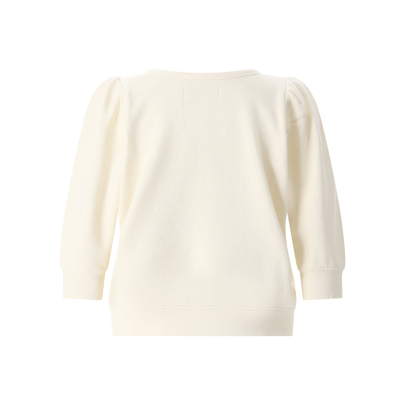 Kurzarm-Pullover aus Baumwollmix L / Creme