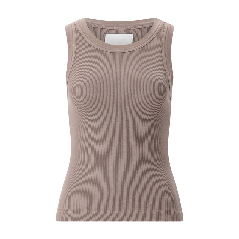 Geripptes Tanktop Isabel M / Braun