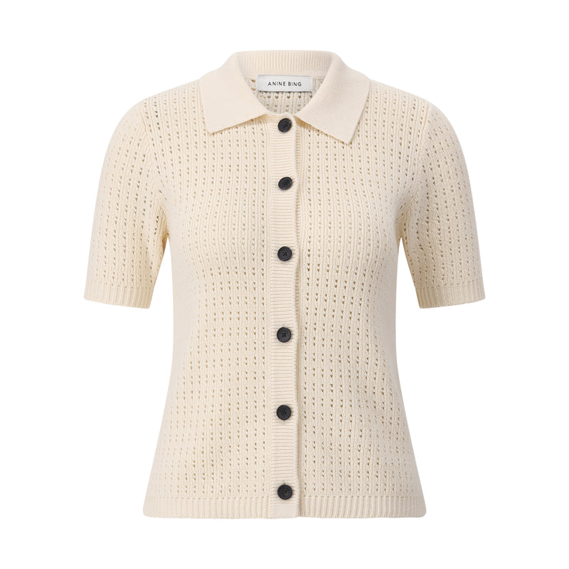 Anine Bing Kurzarm-Strickjacke Alexis Damen