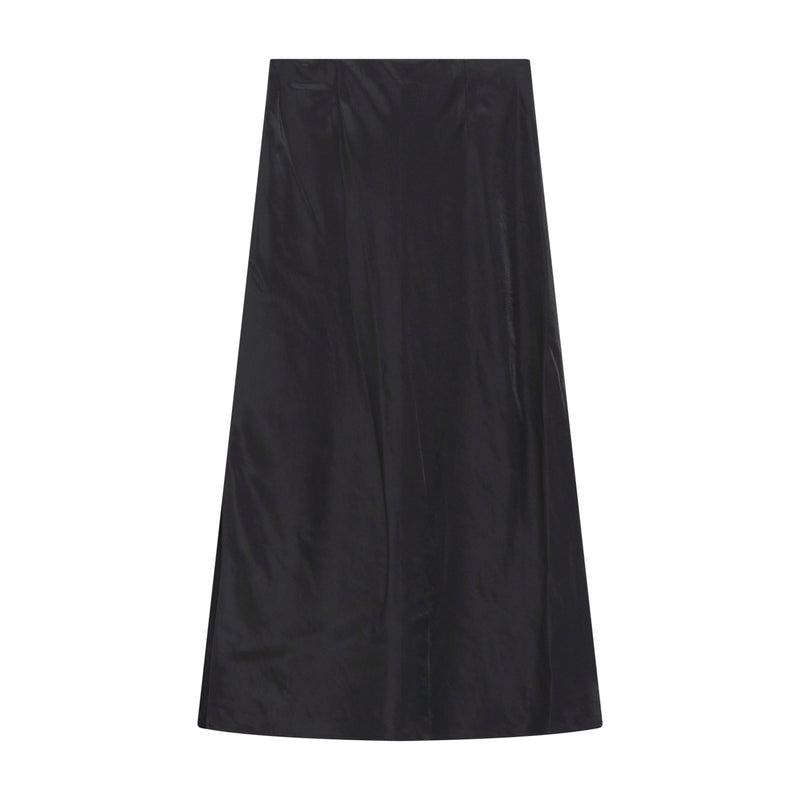 Midirock aus Satin XL / Schwarz