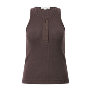 Geripptes Tanktop L / Dunkelbraun