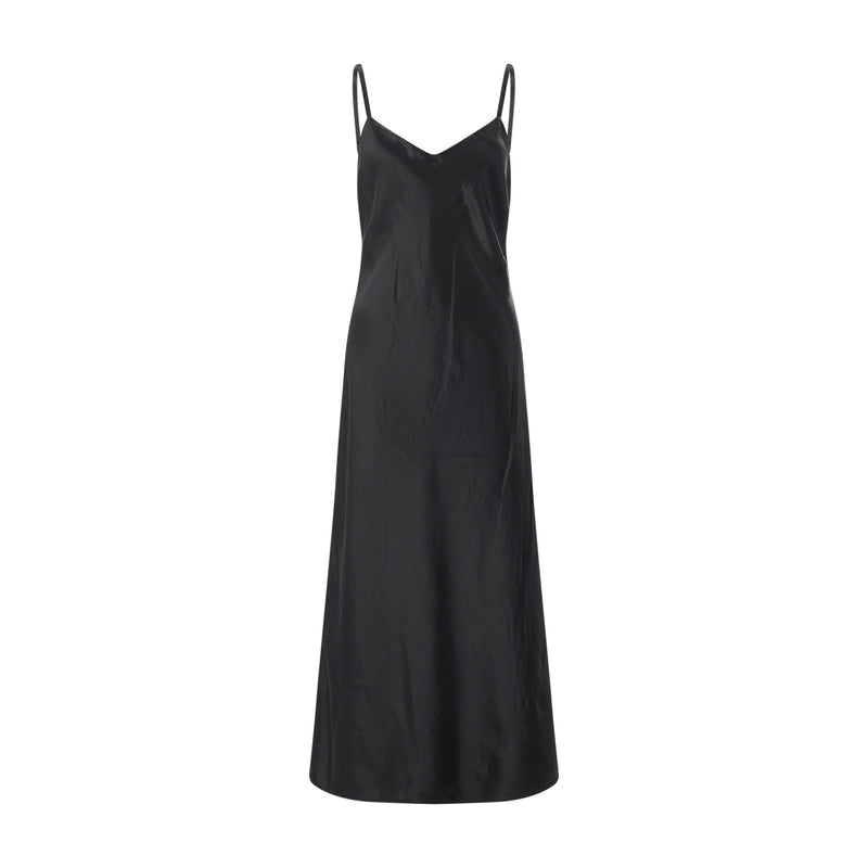 Maxikleid aus Satin XL / Schwarz