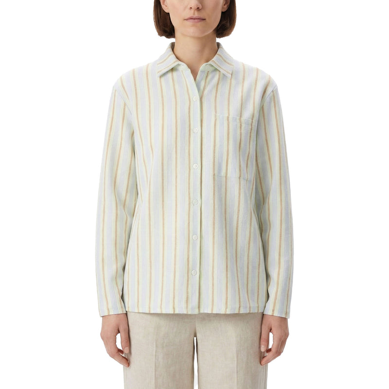 Guest in Residence Gestreifte Hemdbluse aus Kaschmir Damen
