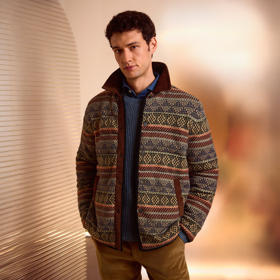 Übergangsjacke mit Jacquard-Muster