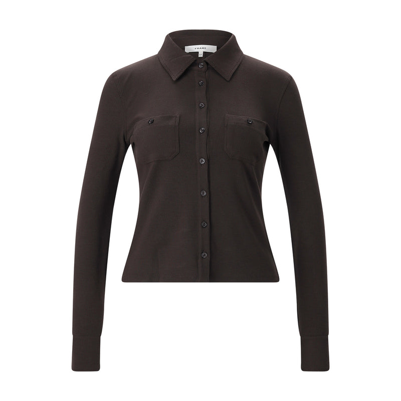 Langarm Poloshirt XL / Dunkelbraun