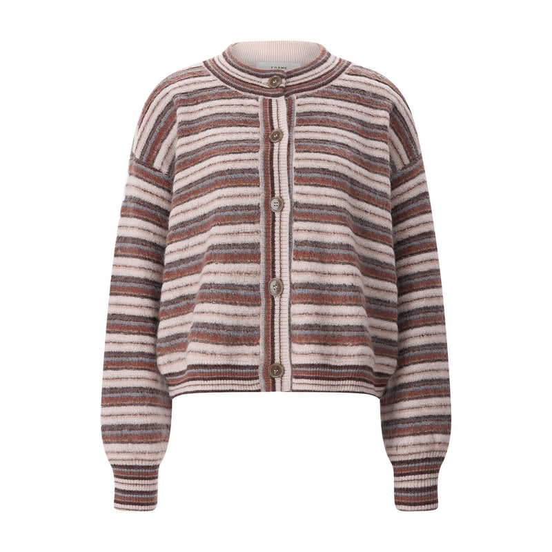Strickjacke aus Leinen-Mix L / Braun