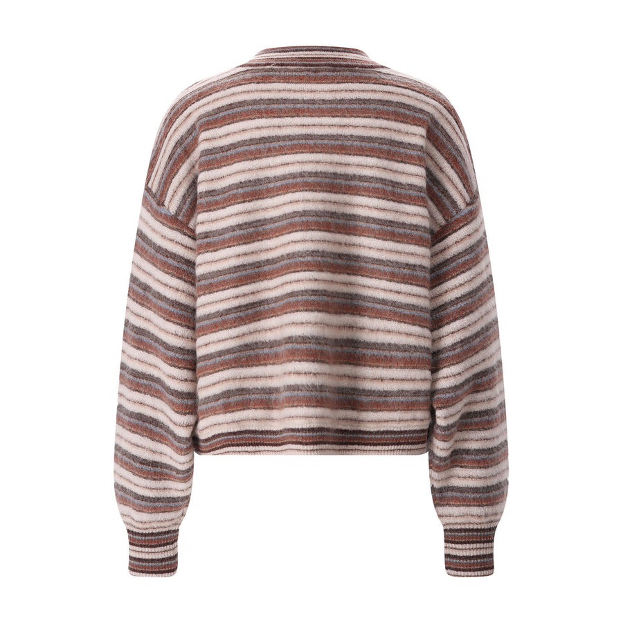 Strickjacke aus Leinen-Mix L / Braun