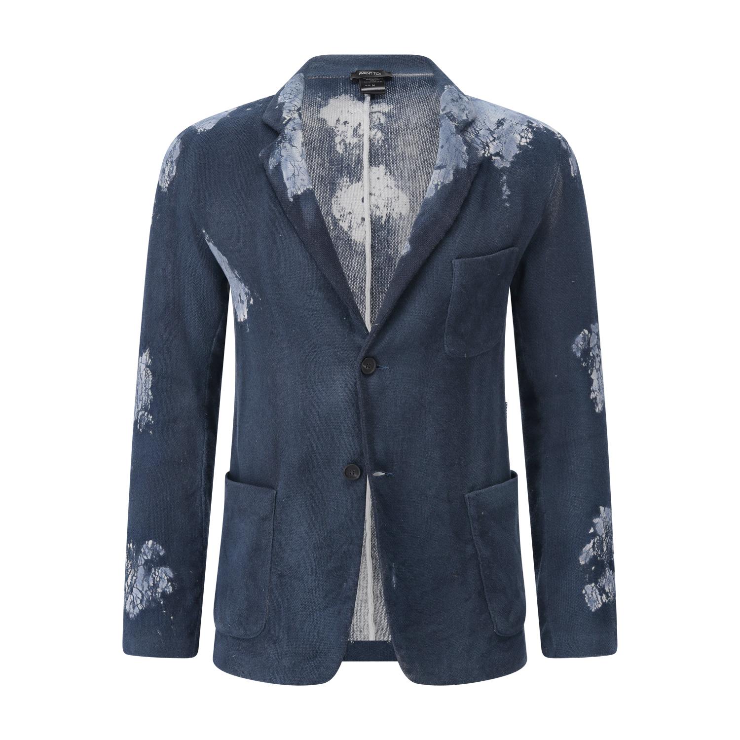 Slim-Fit Sakko mit Print XXL / Dunkelblau